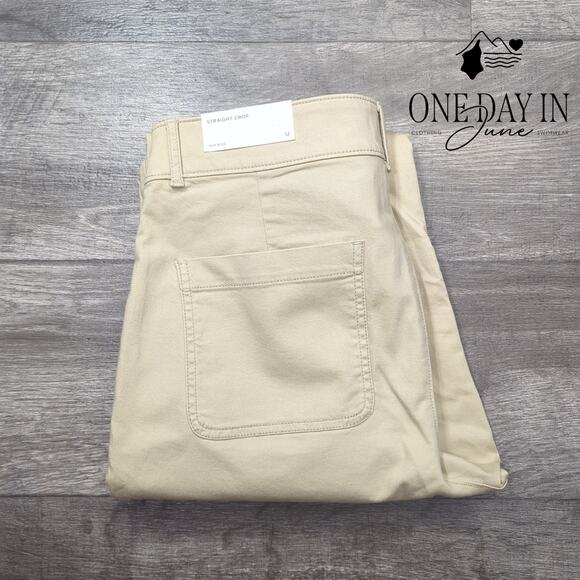 Loft Mid Rise Straight Crop Pants Size 12 - Picture 6 of 6